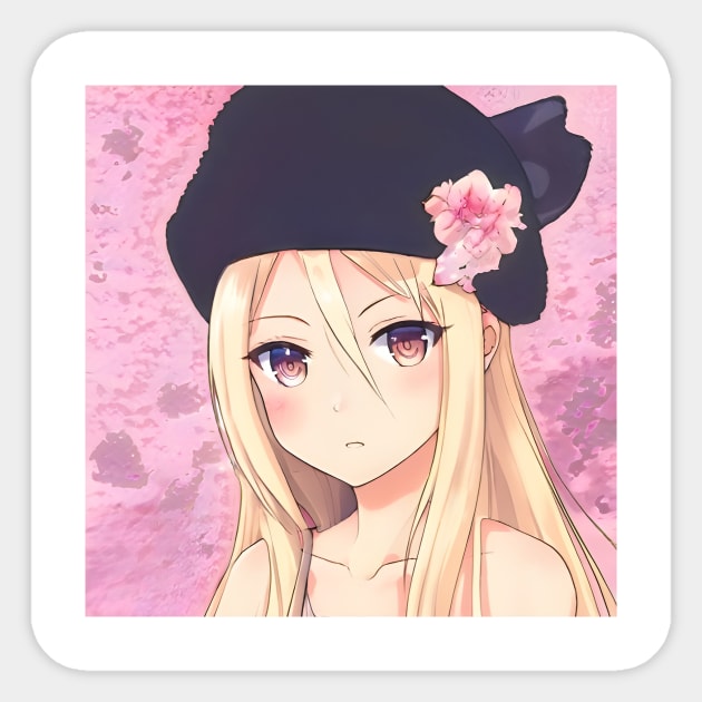 Brown Hair Anime Girl Sticker by animegirlnft